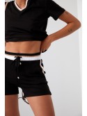 Damen-Sommerset mit Shorts, schwarz, FK619 – Online-Shop – Boutique